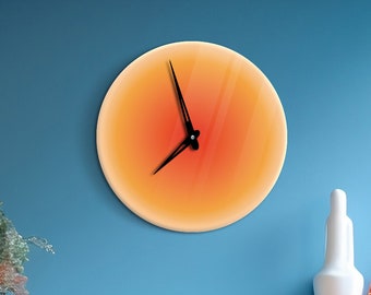 Gradient clock, Aura wall clock, Ombre wall clock, Modern wall clock,Retro wall clock,Colorful wall clock, Abstract wall clock,Acrylic clock