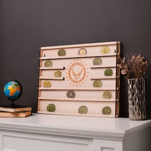 Challenge coin display wall mounted, Coin rack military, Coin shelf, Military coin holder display,Challenge coin holder,Challenge coin stand