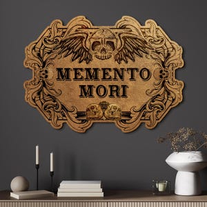 Memento mori wall plaque, Memento mori skull art, Gothic wall decor, Skull wall decor, Vintage goth wall decor, Goth victorian wall art