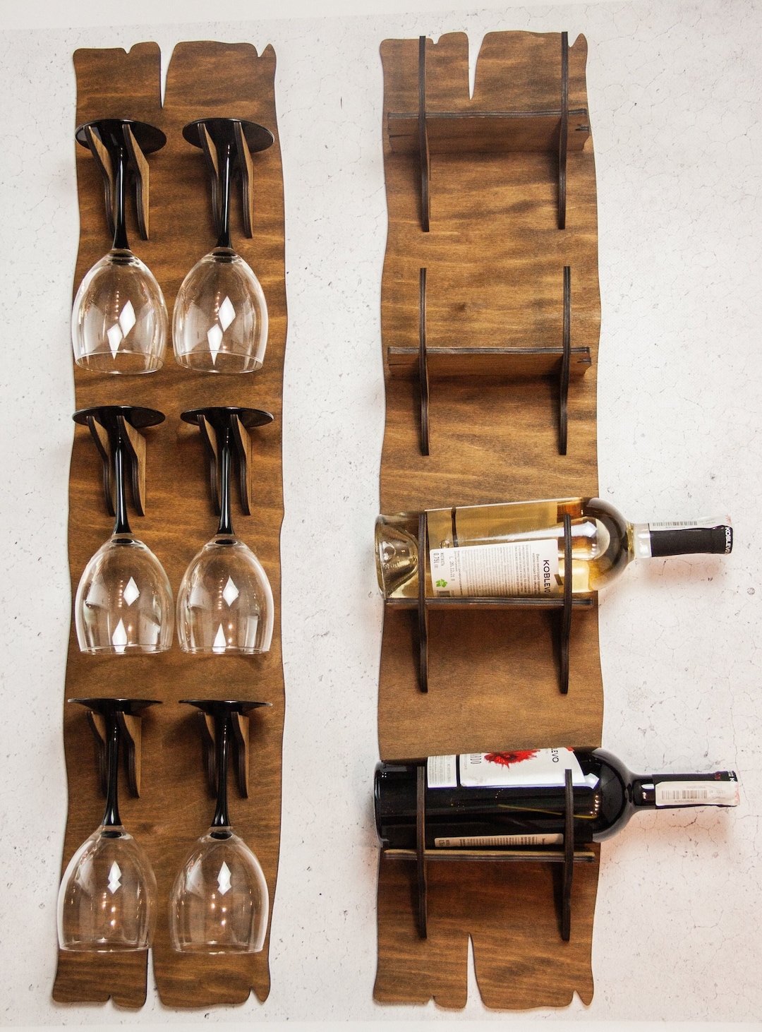 Wall Mounted Bottle Holder Wood Wine Rack Shelves Wine Etsy
