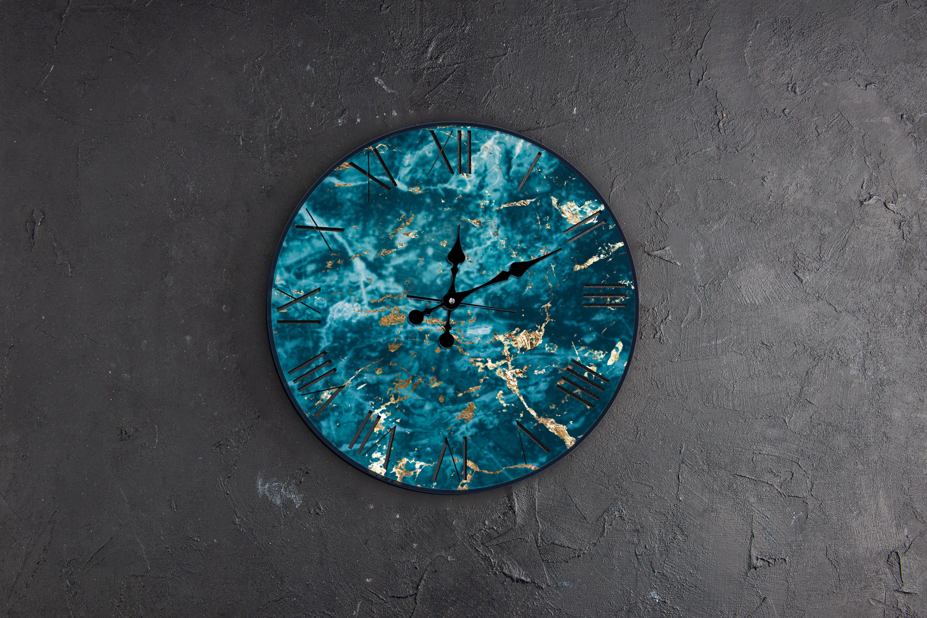 Wall Clock Unique Marble Wall Clock Wood Wall Clock With Etsy