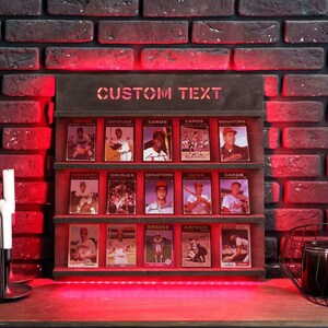 Expositor de cartão esportivo LED, Suporte para cartão esportivo iluminado, Suporte para display LED, Moldura para display de cartão de beisebol, Suporte para cartão colecionável, Expositor de cartão esportivo personalizado