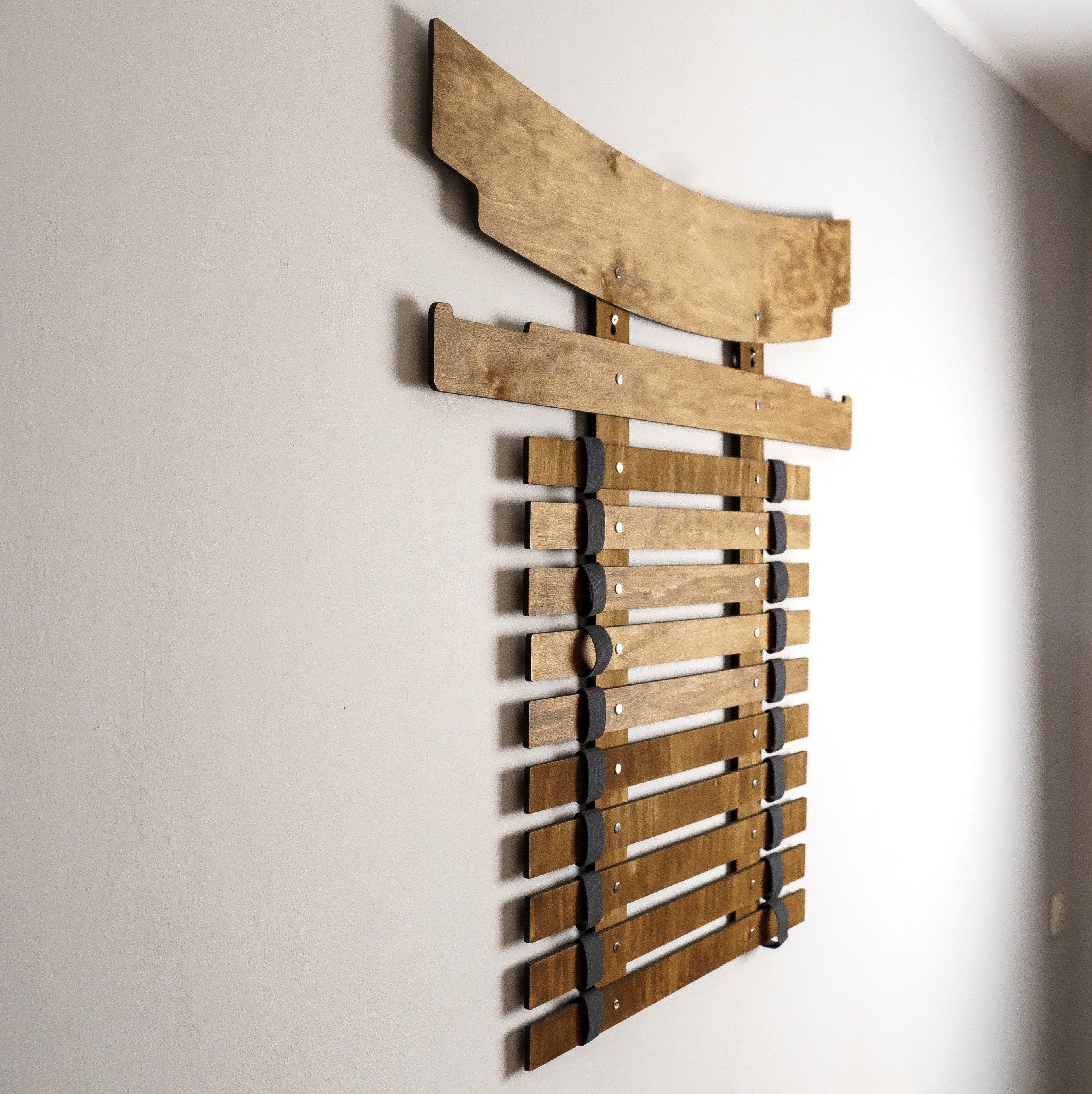 Espositore Per Cinture Da Karate In Legno - Pieghevole, Per Cinture E Medaglie, 75,5x47 Cm