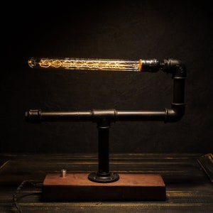 Edison Lamp,Steampunk Lamp,Industrial Desk Lamp,Farmhouse Lamp,Rustic Table Lamp,Pipes Lamp,Table Lamp,Desk Lamp,Steampunk Home Decor