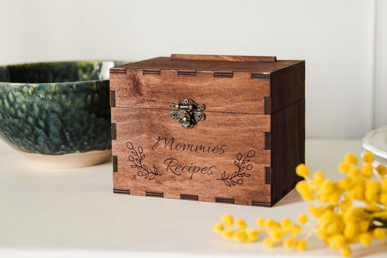 Recipe Box and Cards for Bridal Shower Personalized Recipe Etsy