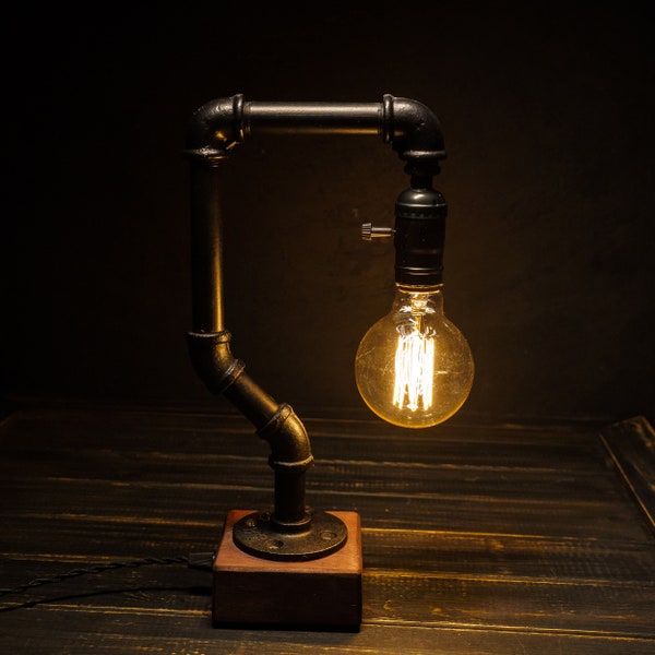 Steampunk Lamp,Rustic Table Lamp,Edison Lamp,Table Lamp,Farmhouse Lamp,Desk Lamp,Industrial Desk Lamp,Pipes Lamp,Steampunk Home Decor