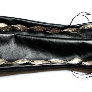 Long Arm sleeves fingerless gloves Genuine Italian leather, Various colors 13 in / 33 cm length