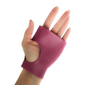 Leather gloves fingerless, Winter arm warmers for women, Various colors