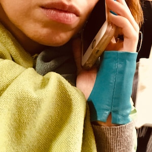 Leather fingerless gloves unisex, Short leather gloves, Party gloves
