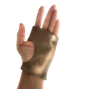 Leather fingerless gloves mens or womens, disco gloves