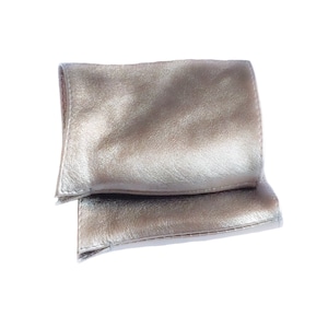 Leather fingerless gloves Unisex, Smartphone gloves Silver color, Dance Party glove Genuine Italian leather