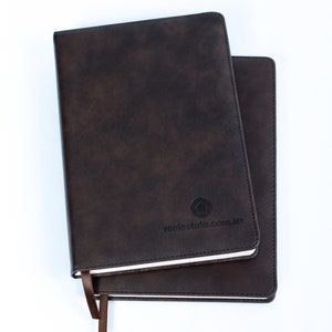 A5 Leather Notebook Brown Dark Brown
