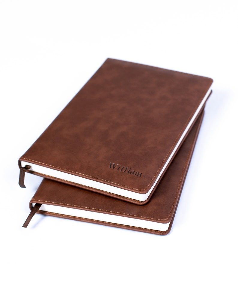 A5 Leather Notebook Brown image 1
