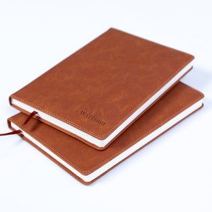 A5 Leather Notebook Brown Tan