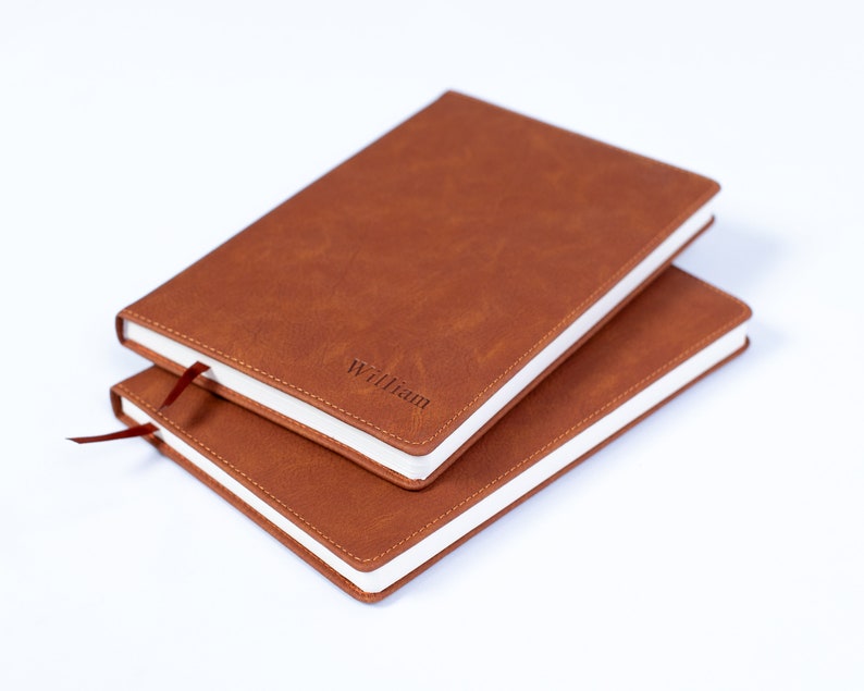 A5 Leather Notebook Brown Tan