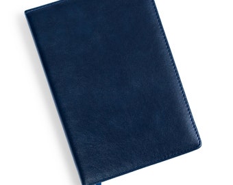 Personalised Navy A5 Leather Notebook