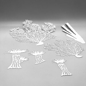 MASK | Fan Coral, Anemone and Sponge | Mixed Media | Ideal for Gel Plate Printing, Polymer Clay, Paint & Texture Paste