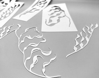 Seaweed Assortment Stencil Set | Mixed Media Art, Gel Printing