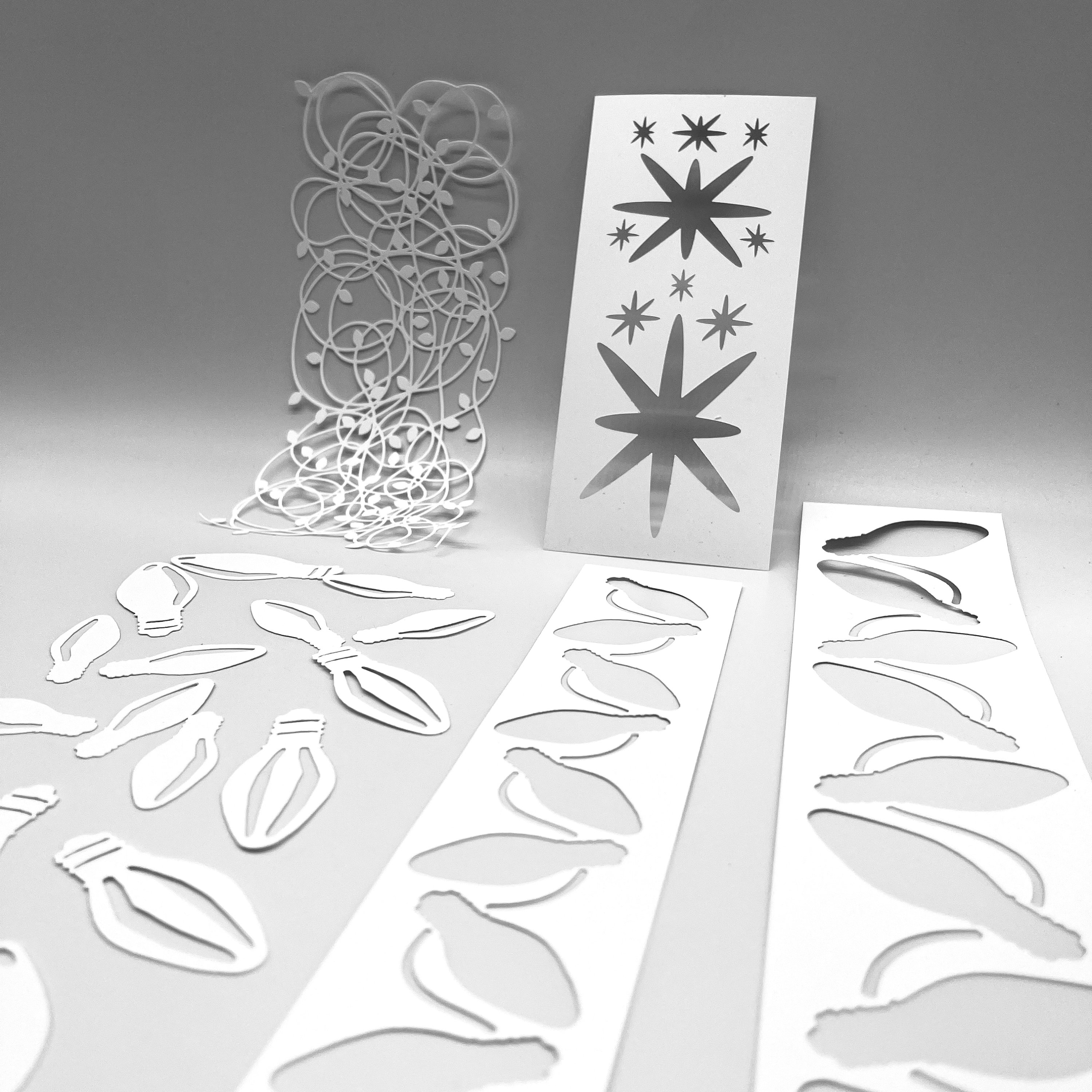 STENCILS All Lit up Mixed Media Ideal for Gel Plate Etsy