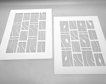 STENCILS | Wavy Windows | Two Styles and Sizes | Mixed Media