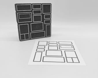 FOAM STAMPS | Label Frames | Mixed Media by Ceri Griffiths | Artists' Tools