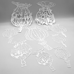 MASQUE | Ensembles de cosses de pavot | Technique mixte par Susan DuFresne | Idéal pour l'impression de plaques de gel, l'argile polymère, la peinture et la pâte de texture