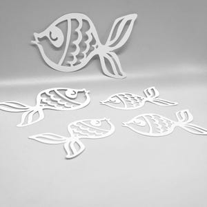 POCHOIR | Lot de cinq pièces louches | Technique mixte par Myriam Wulf | Impression sur plaque de gel, pâte polymère, peinture et pâte texturée