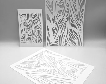 Marble Madness Stencils | Mixed Media Art, Gel Printing