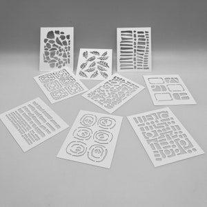 STENCIL | Set of 9 ATCs Vol 3  | Ideal for Gel Plate Printing, Polymer Clay, Paint and Texture Paste