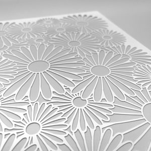 STENCILS | Going Daisies | Mixed Media | Ideal for Gel Plate Printing, Polymer Clay, Paint & Texture Paste