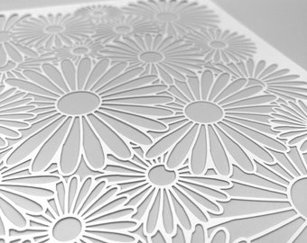 STENCILS | Going Daisies | Mixed Media | Ideal for Gel Plate Printing, Polymer Clay, Paint & Texture Paste