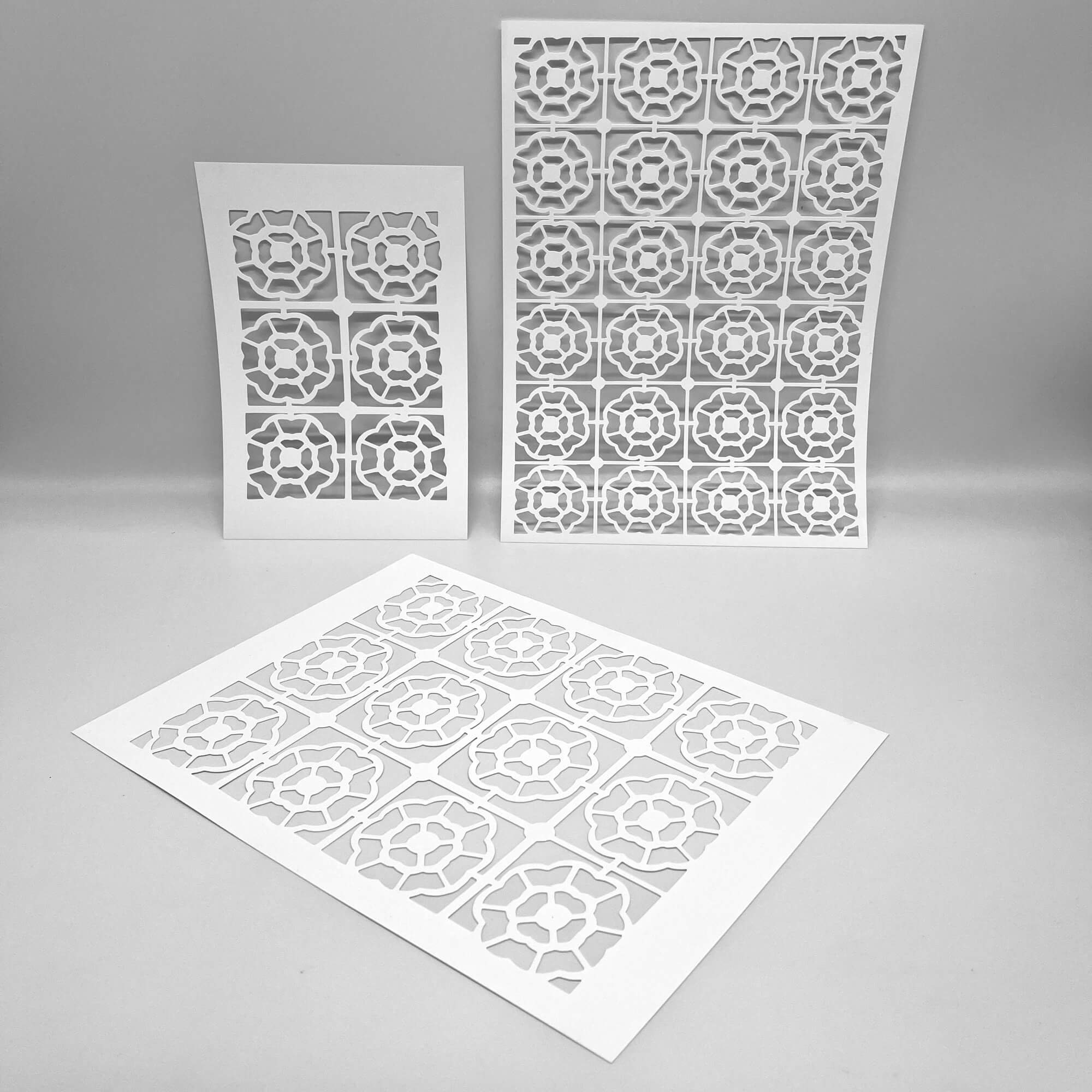 MASKS | Flora Rug Buds | by Paulla Keen | Ideal for Gel Plate Printing, Polymer Clay, Paint, and Texture Paste