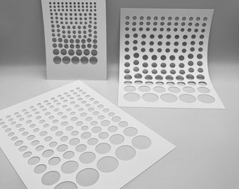 Sjabloon Horizoncirkels | Gemengde techniek, gelplaatdruk