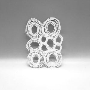 MÁSCARA / Círculos anidados conectados / Técnica mixta / Ideal para impresión de placas de gel, arcilla polimérica, pintura y pasta de textura