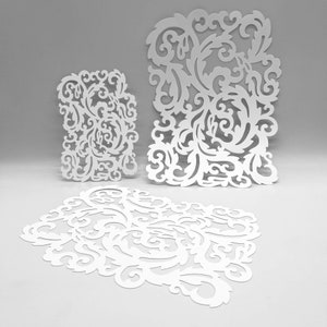 MASQUE | Courbes françaises | Technique mixte par RHONDA | Idéal pour l'impression sur plaque de gel, la pâte polymère, la peinture et la pâte texturée