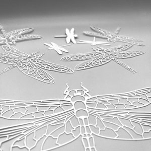 STENCILS | Dragonfly Sets | Mixed Media | Ideal for Gel Plate Printing, Polymer Clay, Paint & Texture Paste