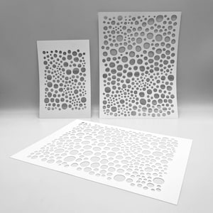 STENCIL | Dotty Mevrouw Dotty | Gemengde techniek door RHONDA | Ideaal voor gelplaatprinten, polymeerklei, verf en textuurpasta