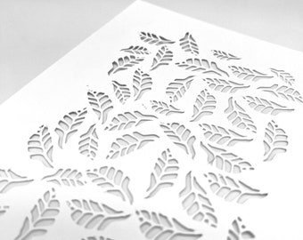 STENCILS | Leaves Two Size Options | Mixed Media | Ideal for Gel Plate Printing, Polymer Clay, Paint and Texture Paste
