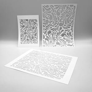 PLANTILLA / Swish Splash Flora / Técnica mixta de RHONDA / Ideal para impresión en gel, arcilla polimérica, pintura y pasta texturizada