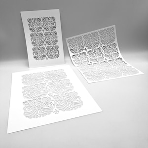 STENCIL / Papel de salón victoriano Estilo 1 / Técnica mixta de RHONDA / Ideal para impresión de placas de gel, arcilla polimérica, pintura y pasta de textura