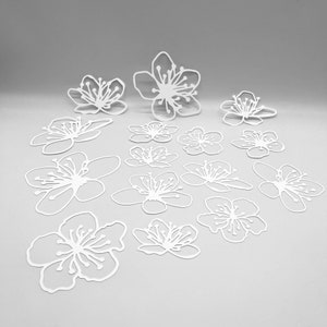 MÁSCARA / Juegos de flores de cerezo / Ideal para impresión de placas de gel, arcilla polimérica, pintura y pasta de textura