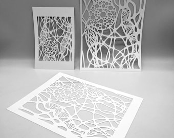 STENCILS | Neurosfeer | Gemengde techniek | Ideaal voor het bedrukken van gelplaten, kleursprays, verf en textuurpasta