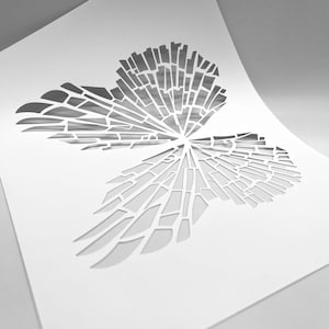 MASKA | Wings a Shattered aka Broken Butterfly | Technika mieszana autorstwa CERI | Idealna do druku żelowego, gliny polimerowej, farby i pasty teksturującej