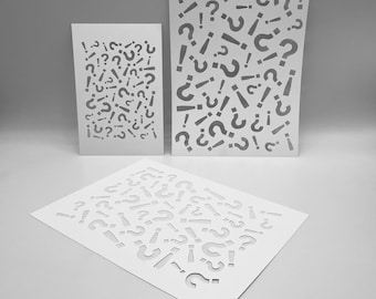 Question Mark "Who-What?!" Stencil | Mixed Media Art, Gel Printing