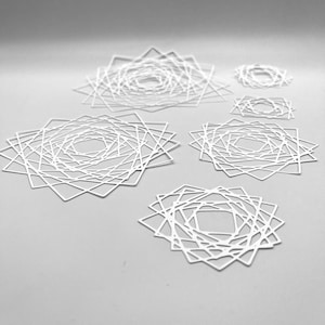 MASQUE | Carrés imbriqués | Technique mixte | Idéal pour l'impression sur plaque de gel, la pâte polymère, la peinture et la pâte texturée
