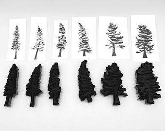 FOAM STAMPS | Conifer Tree Collection | Mixed Media by Michele Sharpe | Artists' Tools