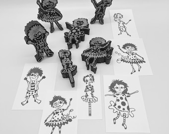 FOAM STAMPS | Zombie Friends | Mixed Media by CHRISTY | Artists' Tools