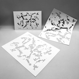 STENCILS | Krakend marmer | Gemengde techniek | Ideaal voor het bedrukken van gelplaten, polymeerklei, verf en textuurpasta