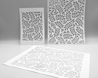 STENCIL | Dancing Leaves | Mixed Media by RHONDA | Ideal for Gel Plate Printing, Polymer Clay, Paint and Texture Paste