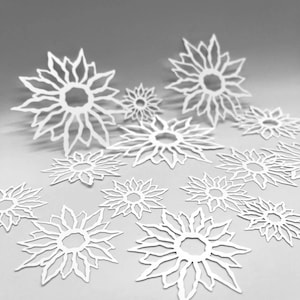 MASQUE | Tournesol Gate Fleurs (14) | Techniques mixtes par Christy Hartman | Idéal pour l'impression de plaques de gel, l'argile polymère, la peinture et la pâte de texture